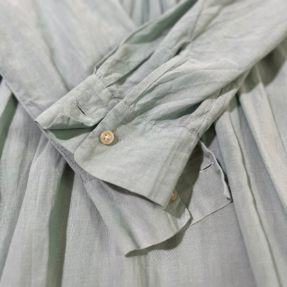 Lou & Grey [LOFT] Pintuck Mini Dress NWT Light Sage Green + V-Neck | XS · Small - Picture 9 of 14